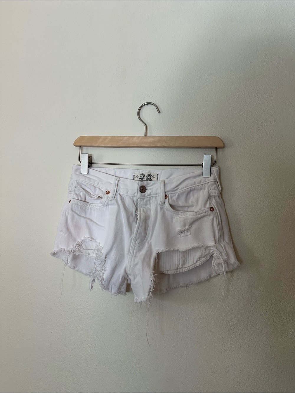 Free People distressed mini shorts